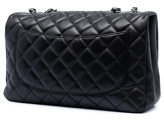 Borsa a tracolla Chanel Jumbo Classic Single Flap in pelle di agnello nera Nero - vista 2