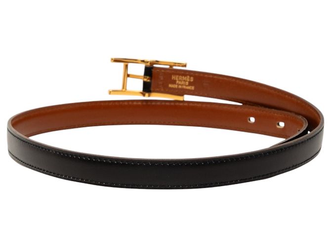Hermès Quentin Wendelgürtel aus schwarzem Box Calf Leder - Ansicht 3
