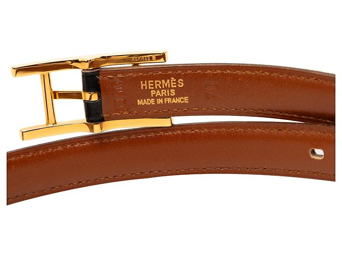 Hermès Quentin Wendelgürtel aus schwarzem Box Calf Leder - Ansicht 4
