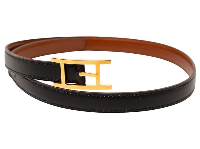 Hermès Quentin Wendelgürtel aus schwarzem Box Calf Leder - Ansicht 5