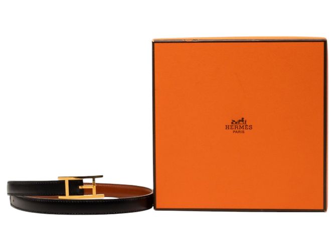 Hermès Quentin Wendelgürtel aus schwarzem Box Calf Leder - Ansicht 6