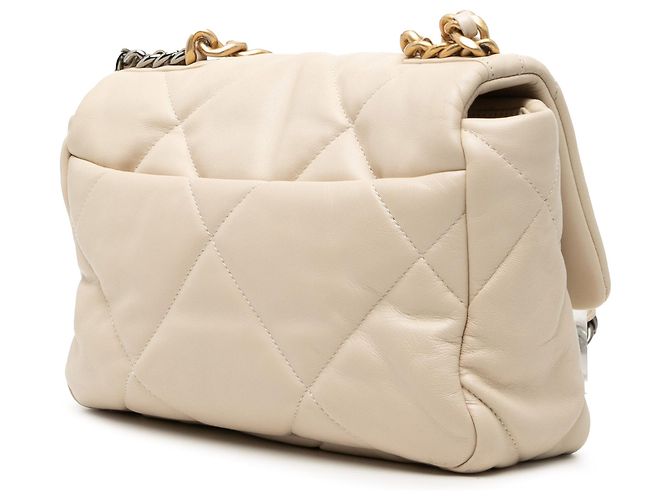 Borsa Chanel 19 Flap Satchel Medium in nappa beige - vista 2