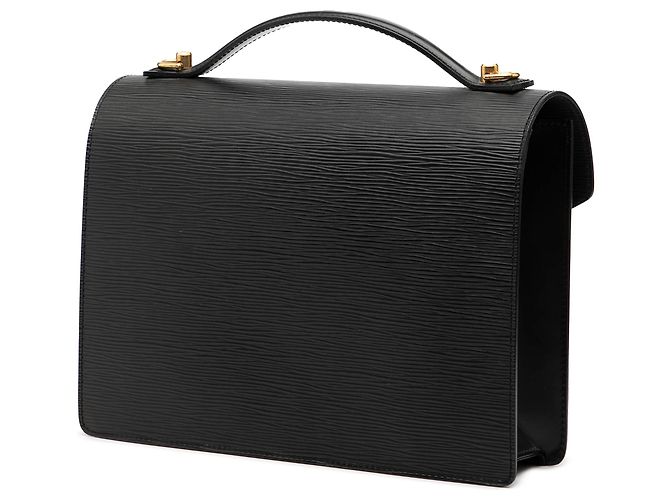 Borsa Satchel Louis Vuitton Epi Monceau 28 Nera Nero - vista 2