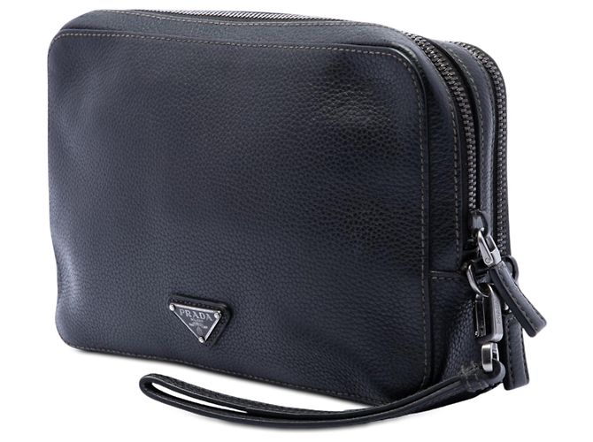 Clutch Prada Vitello Daino nera Nero - vista 2