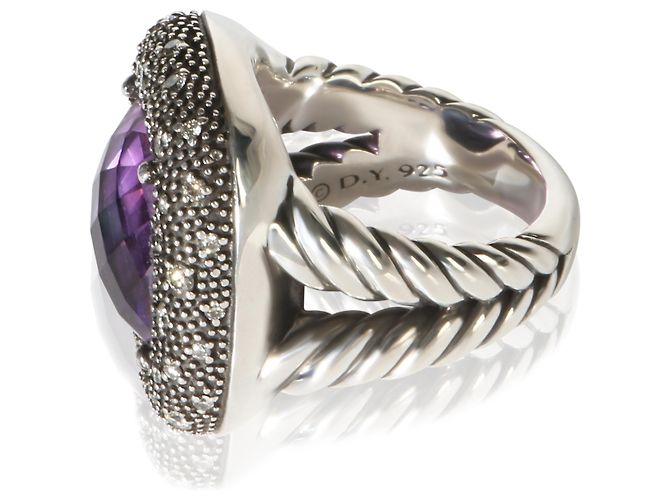 Anello David Yurman Midnight Melange in argento sterling, ametista e diamante - vista 3