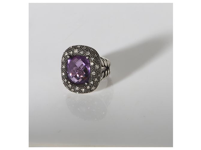 Anello David Yurman Midnight Melange in argento sterling, ametista e diamante - vista 6