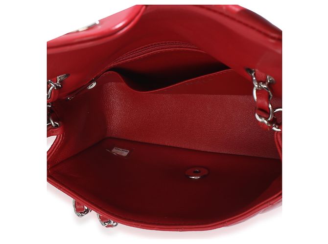 Gabrielle Sac Chanel Mini Rectangular Classic Flap en agneau matelassé rouge - vue 5