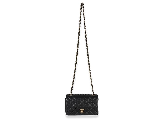 Gabrielle Bolso Mini Rectangular Flap Chanel de piel de cordero acolchada negra Negro - vista 5