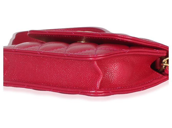 Gabrielle Portamonete Chanel Pink Quilted Caviar Twist Your Buttons con catena Rosa - vista 6