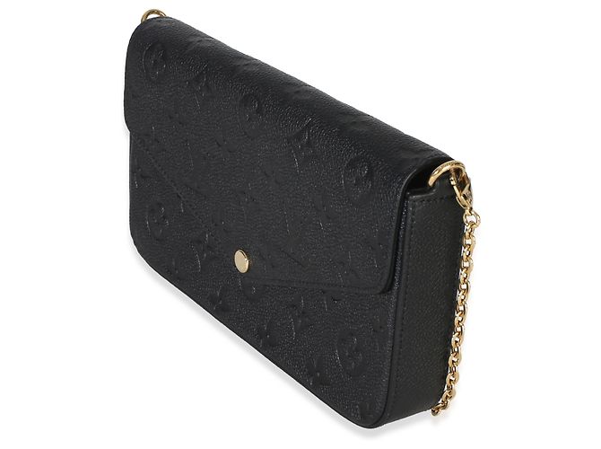 Louis Vuitton Black Monogram Empreinte Felicie Pochette Nero - vista 3