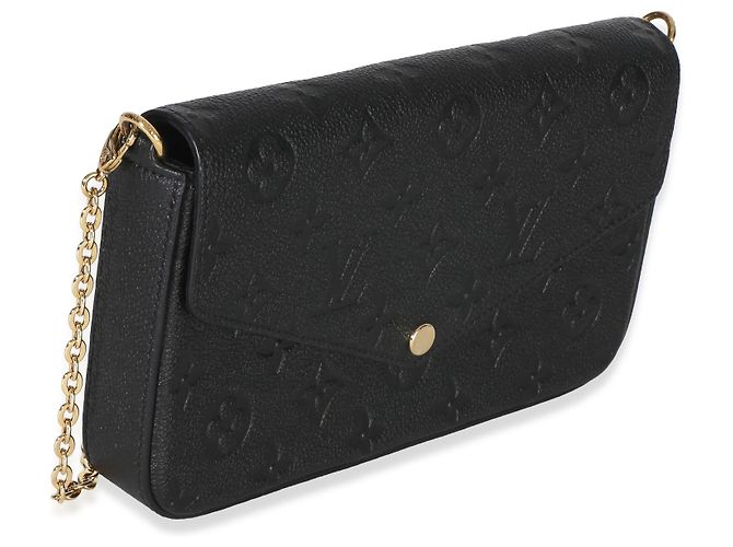 Louis Vuitton Black Monogram Empreinte Felicie Pochette Nero - vista 4
