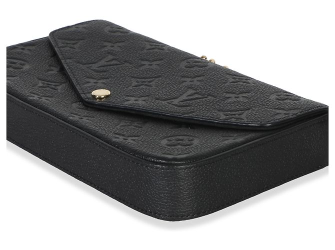 Louis Vuitton Black Monogram Empreinte Felicie Pochette Nero - vista 6