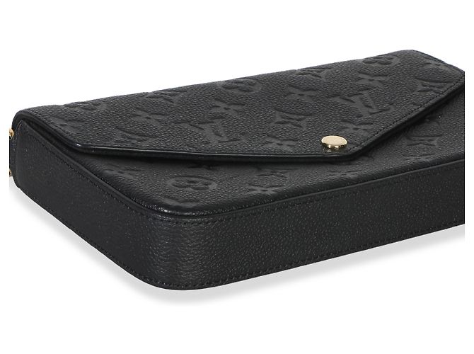 Louis Vuitton Black Monogram Empreinte Felicie Pochette Nero - vista 7