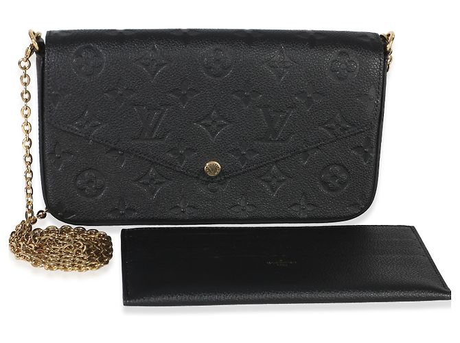 Louis Vuitton Black Monogram Empreinte Felicie Pochette Nero - vista 8