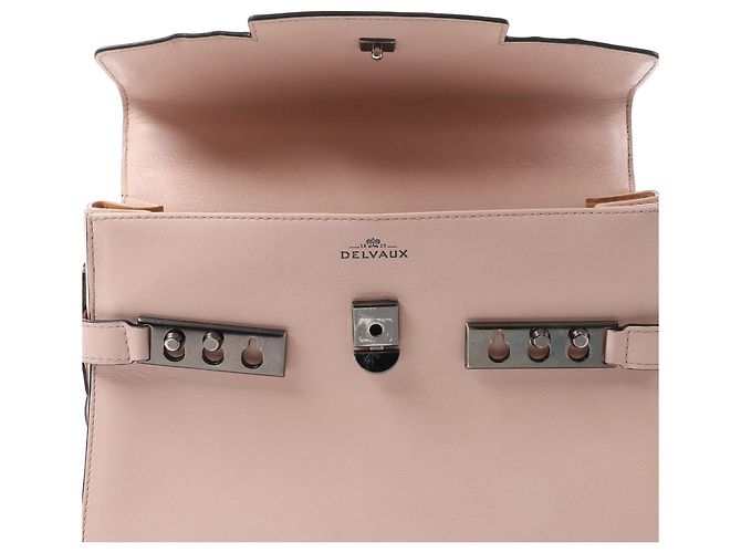 Borsa a mano 2Way Delvaux Tempête MM in pelle Rosa Beige - vista 15