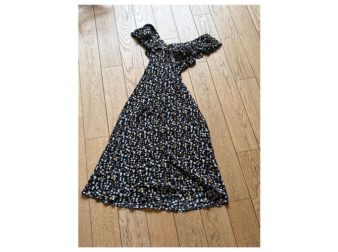 Autre Marque Realisation Seidenkleid Schwarz Mehrfarben - Ansicht 2