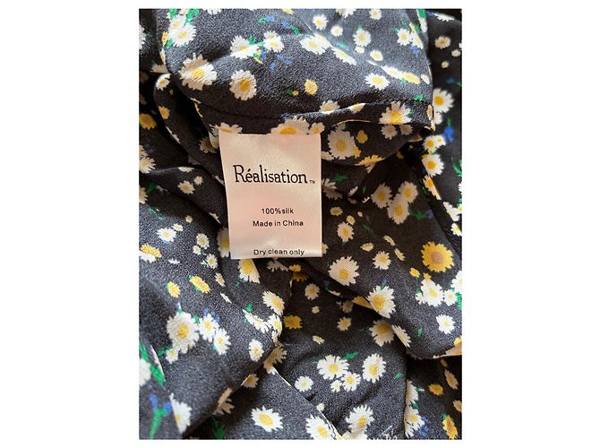 Autre Marque Realisation Seidenkleid Schwarz Mehrfarben - Ansicht 4