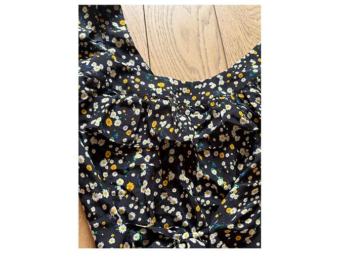 Autre Marque Realisation Seidenkleid Schwarz Mehrfarben - Ansicht 5