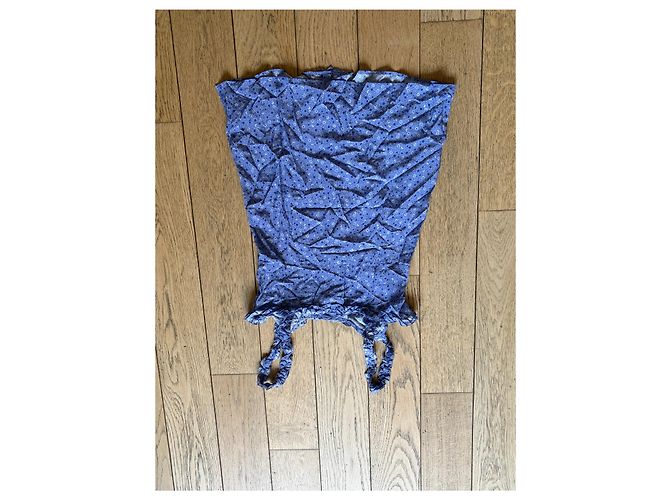 Autre Marque Realisation Kleid aus blauer Seide Mehrfarben - Ansicht 2
