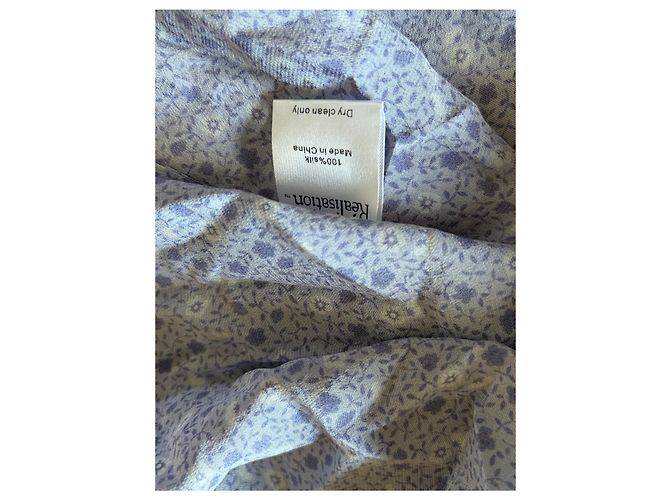 Autre Marque Realisation Kleid aus blauer Seide Mehrfarben - Ansicht 4