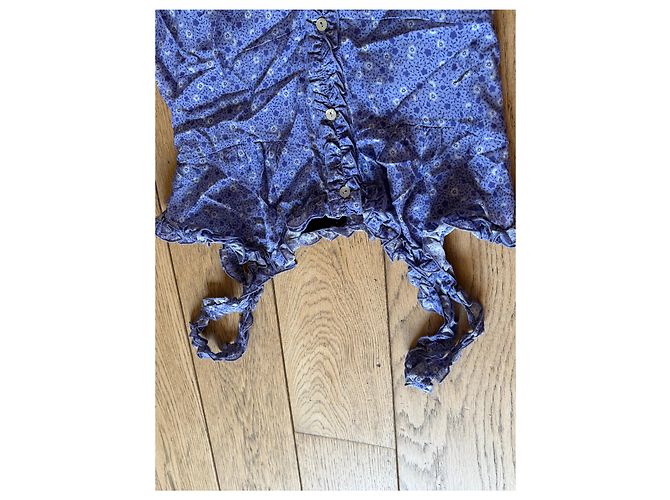 Autre Marque Realisation Kleid aus blauer Seide Mehrfarben - Ansicht 5
