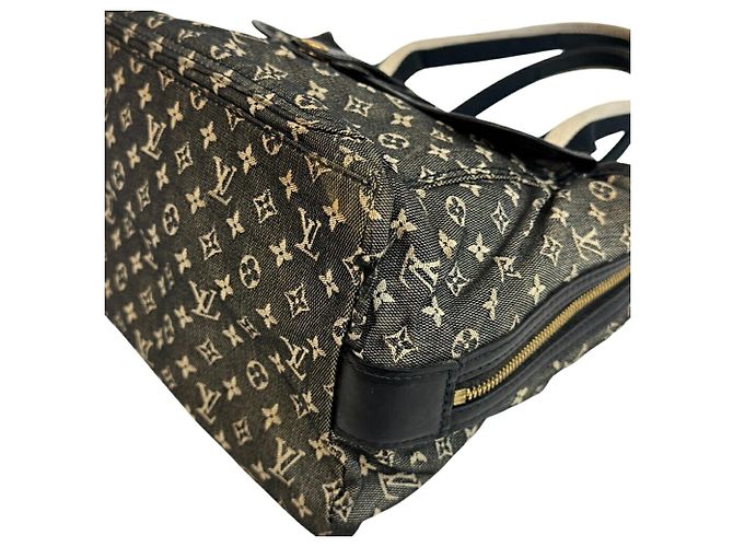 Louis Vuitton Monogram Mini Sac Marie Kate Tote Handbag Marrone Bianco Blu navy - vista 3