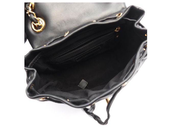 Zaino Chanel Matelassé in pelle d'agnello nera Nero - vista 3