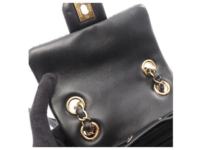 Zaino Chanel Matelassé in pelle d'agnello nera Nero - vista 6