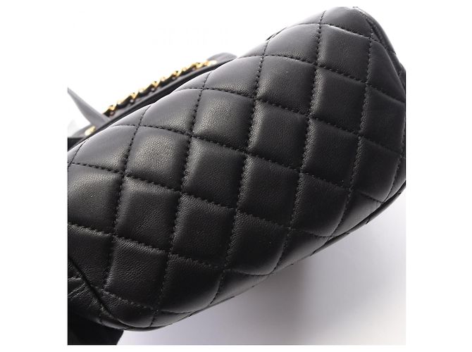 Zaino Chanel Matelassé in pelle d'agnello nera Nero - vista 8