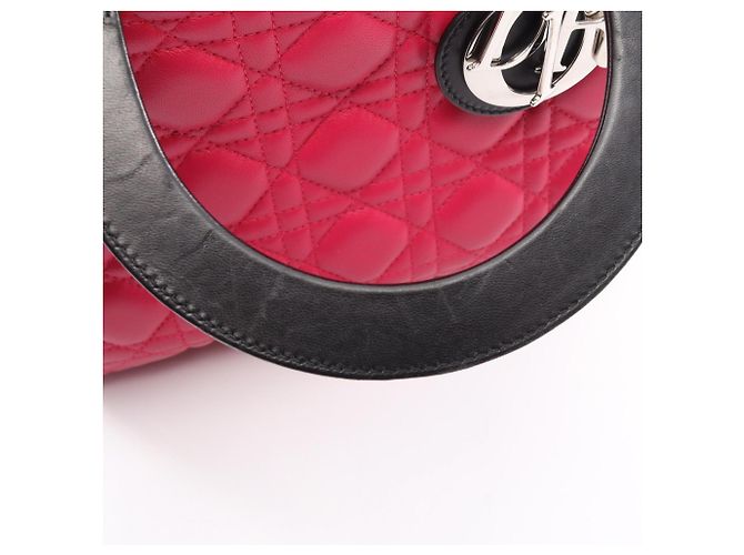 Borsa 2-Way LADY DIOR Cannage Christian Dior Nero Rosa Porpora - vista 6