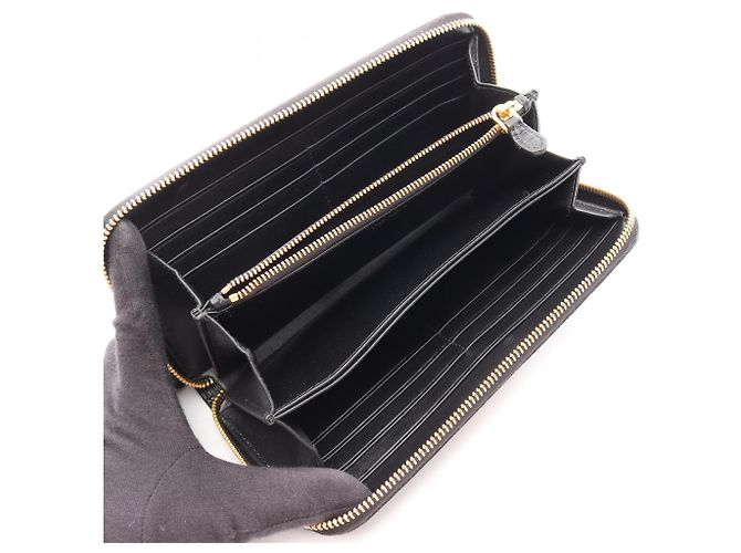 Cartera larga de piel negra de Prada Negro - vista 3