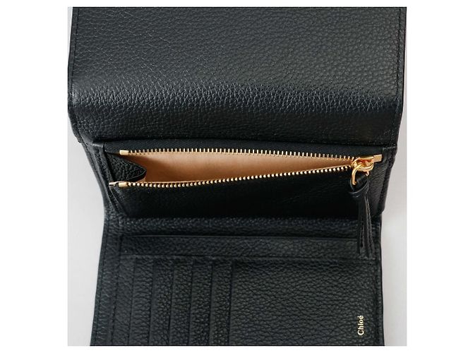 Chloé Marcie Leder Tri-fold Geldbörse Schwarz - Ansicht 8