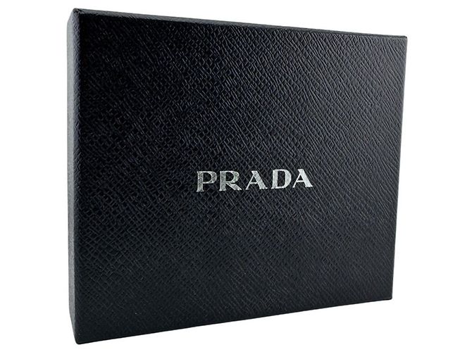 Cartera bi-fold de piel Saffiano Prada Negro - vista 11