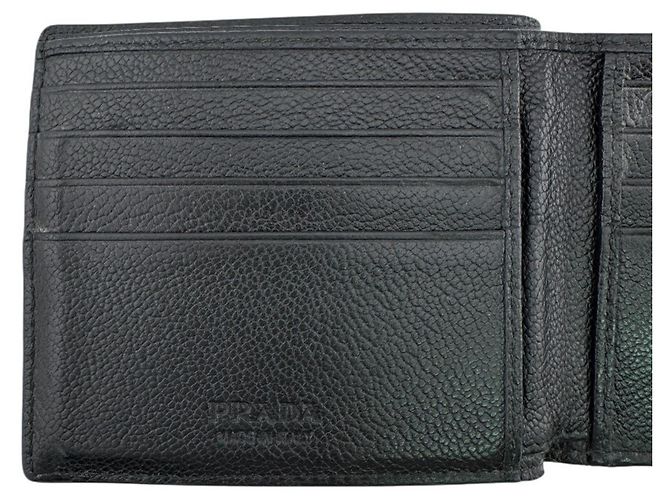 Cartera bi-fold de piel Saffiano Prada Negro - vista 6