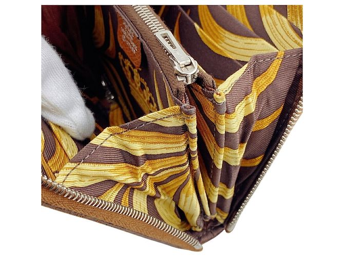 Hermès HERMES Azap Compact Silk In Wallet Lion Coin Case Castaño - vista 10