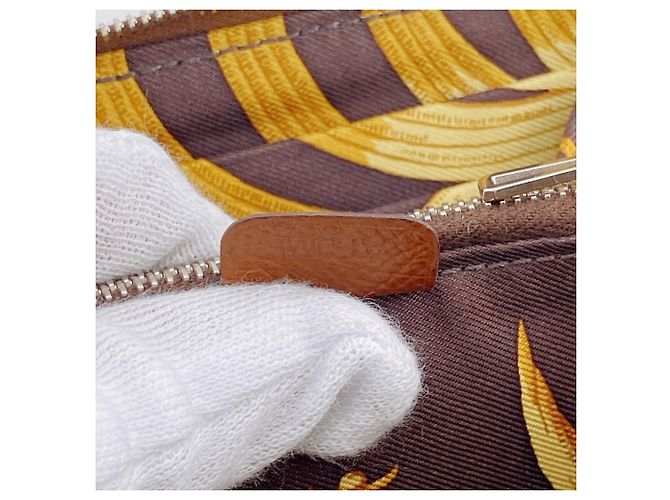 Hermès HERMES Azap Compact Silk In Wallet Lion Coin Case Castaño - vista 12