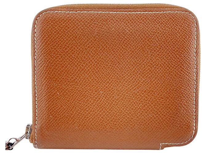 Hermès HERMES Azap Compact Silk In Wallet Lion Coin Case Castaño - vista 2