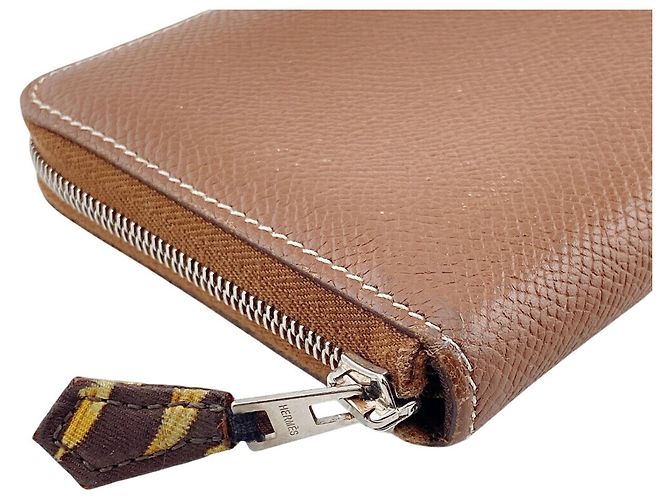 Hermès HERMES Azap Compact Silk In Wallet Lion Coin Case Castaño - vista 3