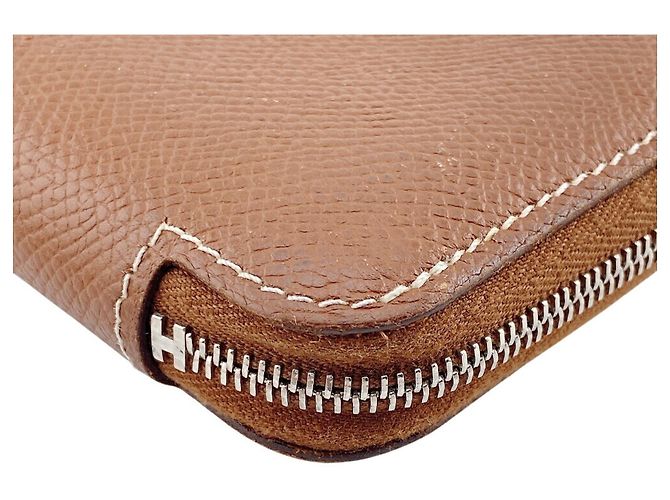 Hermès HERMES Azap Compact Silk In Wallet Lion Coin Case Castaño - vista 5