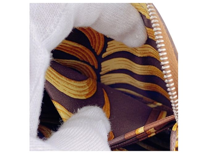 Hermès HERMES Azap Compact Silk In Wallet Lion Coin Case Castaño - vista 7