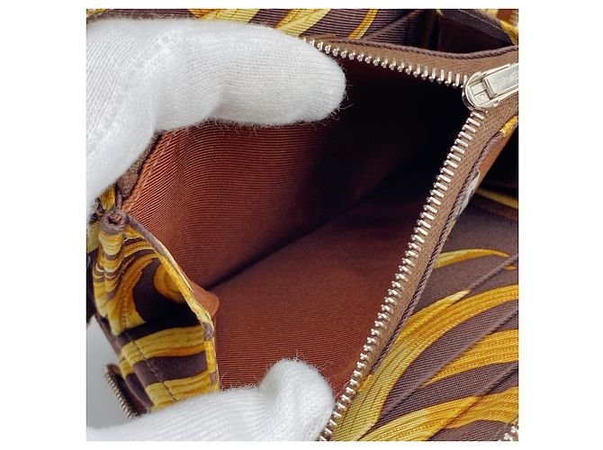Hermès HERMES Azap Compact Silk In Wallet Lion Coin Case Castaño - vista 8