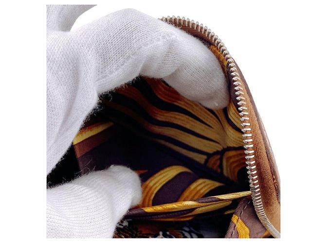 Hermès HERMES Azap Compact Silk In Wallet Lion Coin Case Castaño - vista 9