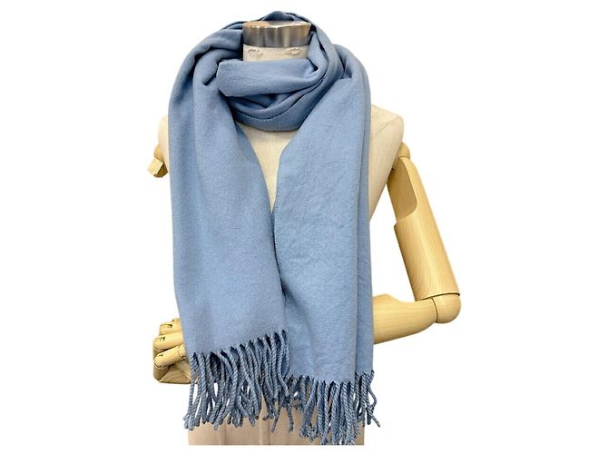 Hermès Stola in cashmere blu Hermes - vista 10