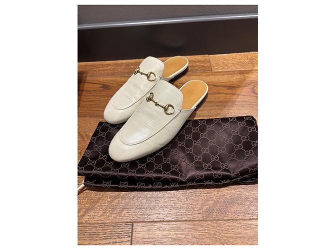 Mules Gucci Princetown Horsebit Bianco - vista 5