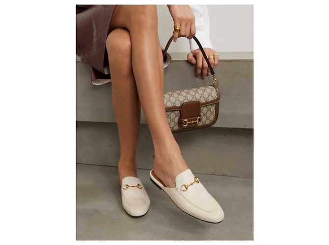 Mules Gucci Princetown Horsebit Bianco - vista 6