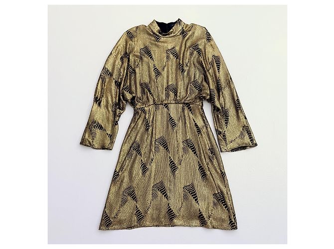 Autre Marque Sally LaPointe Paillettenkleid gold-schwarz gemustert Golden - Ansicht 3