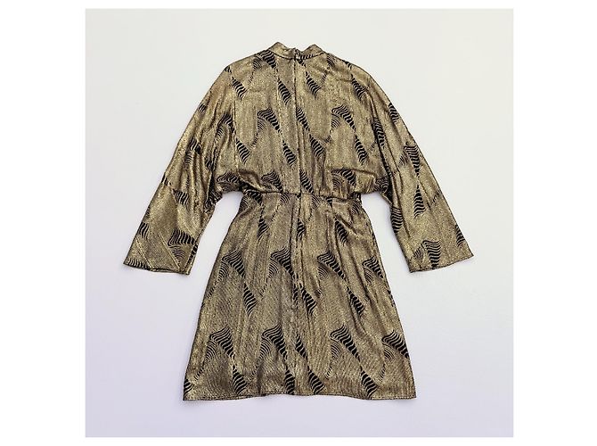 Autre Marque Sally LaPointe Paillettenkleid gold-schwarz gemustert Golden - Ansicht 4