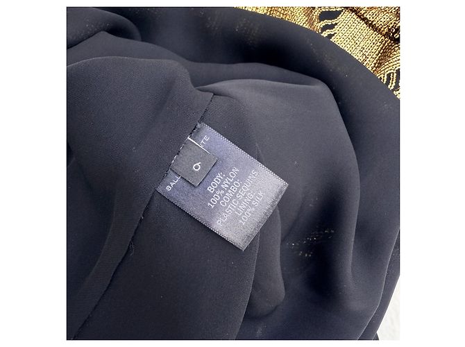 Autre Marque Sally LaPointe Paillettenkleid gold-schwarz gemustert Golden - Ansicht 7
