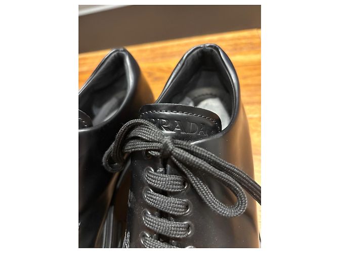 Mocassini Prada Monolith in pelle spazzolata Nero - vista 6