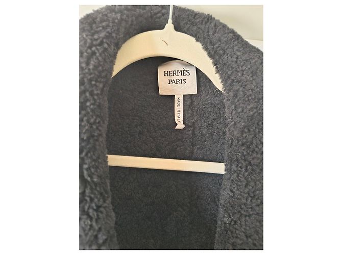 Hermès Paris Lammfelljacke dunkelblau - Ansicht 2